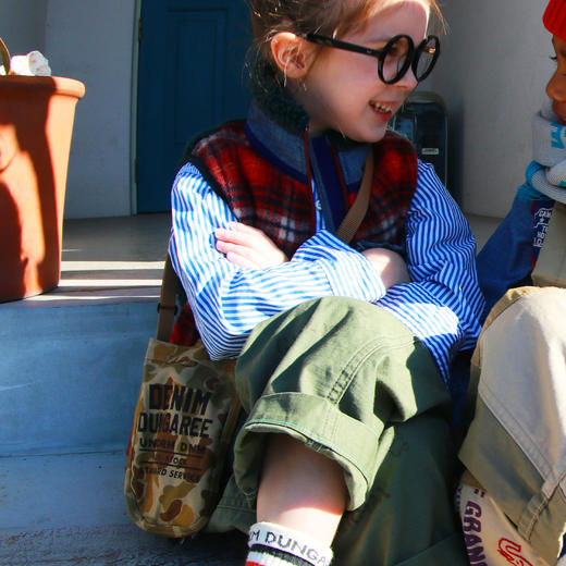 日本DD童装 DENIM DUNGAREE 复古绒格纹马甲 商品图1