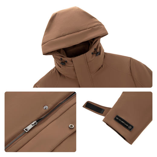 【户外羽绒】柒牌羽绒服男士2025冬季新款连帽休闲中青年上衣外套129E71300 商品图3