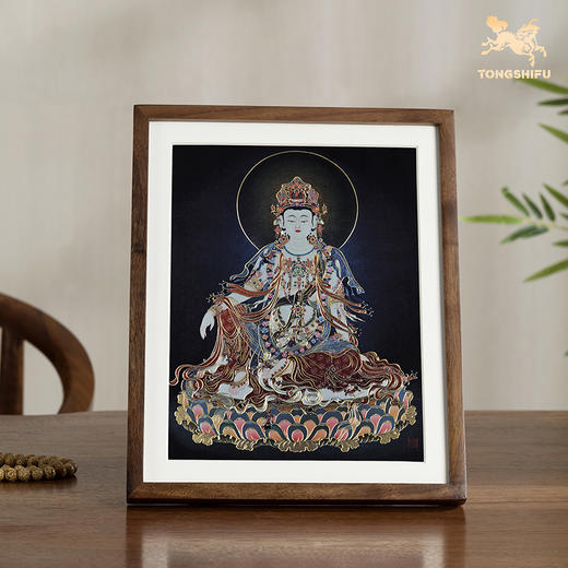 铜师傅 手工錾刻 铜雕画《水月观音（桌面）》客厅桌面装饰画 商品图1