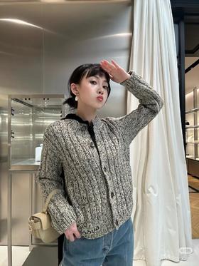 GY19-Gucci 2024秋冬新品 复古麻花彩纱羊毛针织单排扣开衫（LS*MM）-10.14直播款