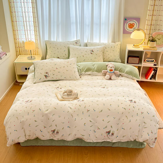 【商超爆款】丝享牛奶绒法式氛围感松弛感套件三件套/四件套 商品图0