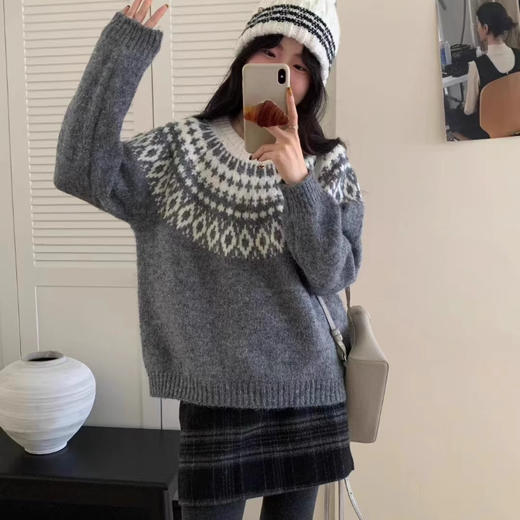 费尔岛复古花色毛衣开衫 | 百搭不挑，宽松版型，藏肉显瘦【爆仓！下单5天内发出】 商品图14