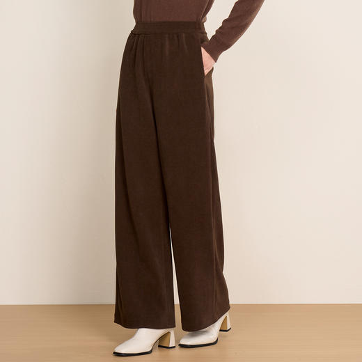 EITIE爱特爱时尚通勤简约高腰显瘦微喇长裤休闲裤2025秋冬新款D2505901 商品图1