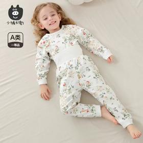 小猪大卫秋冬纯棉高腰护肚套装男女童家居服80-110