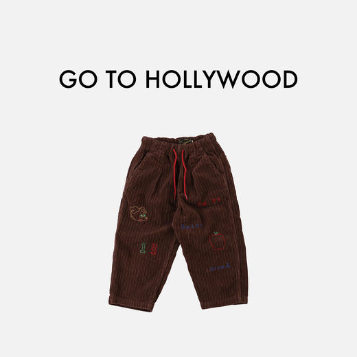 日本G2H童装 GO TO HOLLYWOOD 灯芯绒刺绣休闲工装裤 商品图1
