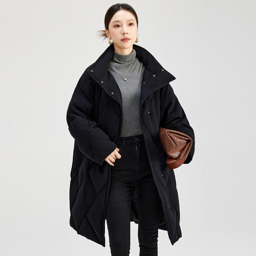 SM 8520复古国潮立领菱格鹅绒加厚外套休闲保暖宽松款 商品图0