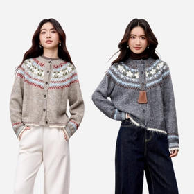 费尔岛复古花色毛衣开衫 | 百搭不挑，宽松版型，藏肉显瘦【爆仓！下单5天内发出】