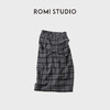 ROMI STUDIO“重塑经典”羊毛松紧腰叠褶休闲格纹半身裙RWCAXJ4718 商品缩略图0