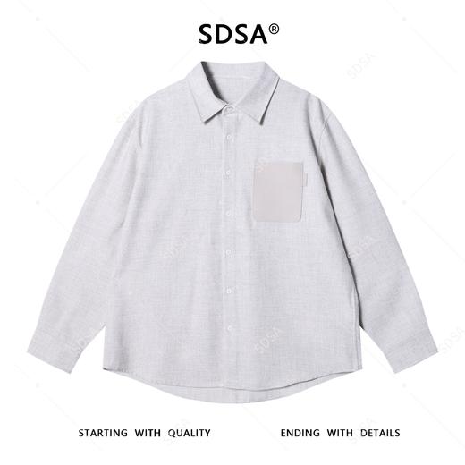 39607SDSA男士秋冬新款痞帅男装休闲口袋拼接翻领长袖衬衫百搭宽松衬衣 商品图1