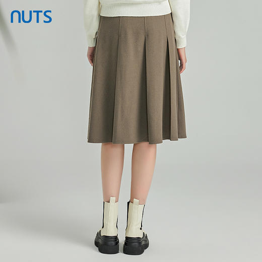 NUTS春秋季新款学院风气质百褶裙中长款半身裙女411061357 商品图1