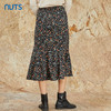 NUTS商场同款秋冬复古气质高腰松紧百搭碎花长款半身裙女348062306 商品缩略图4