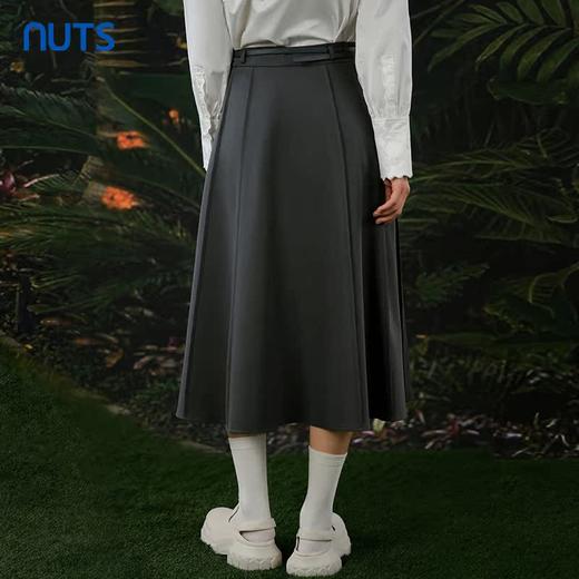 NUTS春秋季新款复古休闲简约气质高腰宽松A字半身裙女412061236 商品图4