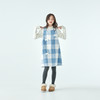 棵初25年冬季新款亲子中大女童蓝白格纹连衣裙无袖立体蝴蝶结裙子 商品缩略图1