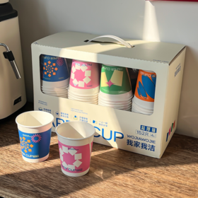 🎀『我家我洁几何艺术一次性加厚纸杯152只』，🎈加厚设计不怕漏，原木木浆，🉑耐高温可装热饮，待客自用都方便~ 最近家里聚会🥂真的离不开这个纸杯！