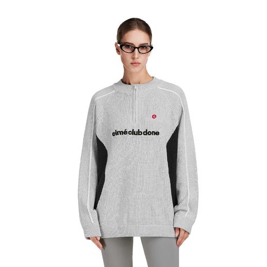 FDR官方店 美式撞色运动风半拉链毛衣男女秋季宽松情侣装针织衫 商品图0