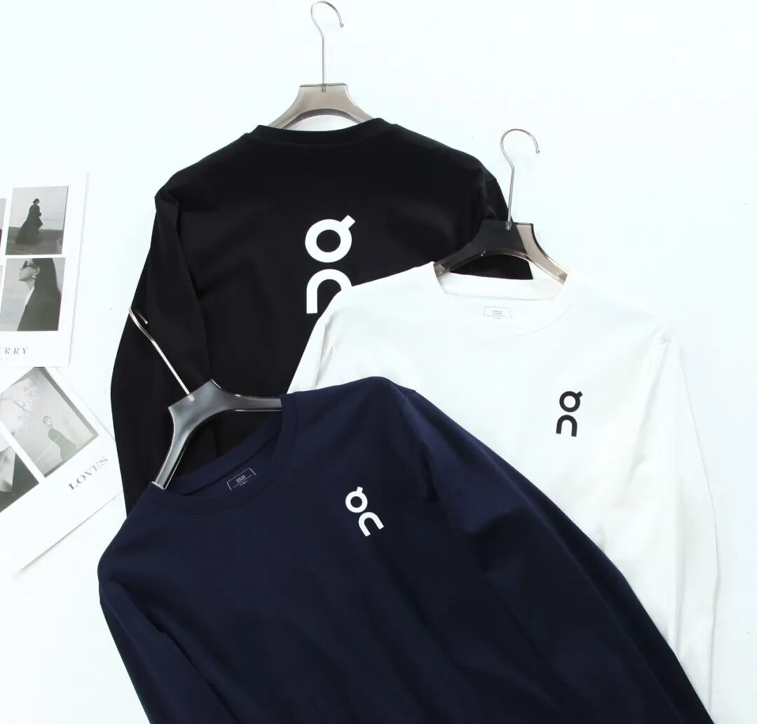 昂跑纯棉打底衫情侣基础款3M反光印花户外运动慢跑长袖T恤