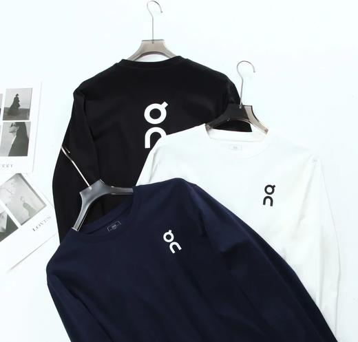 昂跑纯棉打底衫情侣基础款3M反光印花户外运动慢跑长袖T恤 商品图0