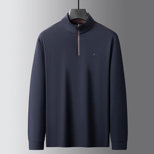 【DK】大依优型大码男装长袖T恤打底衫卫衣秋季立领半拉链休闲商务T恤时尚百搭宽松加肥加大码 商品图5