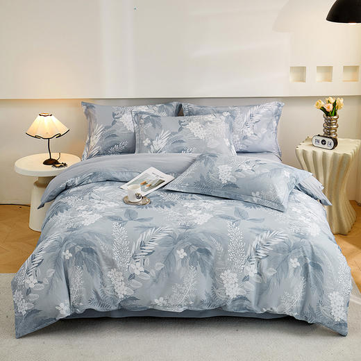 彼加曼 铂金数码全棉加厚家装四件套-沐川兰200*230cm BGM-T2532 商品图2