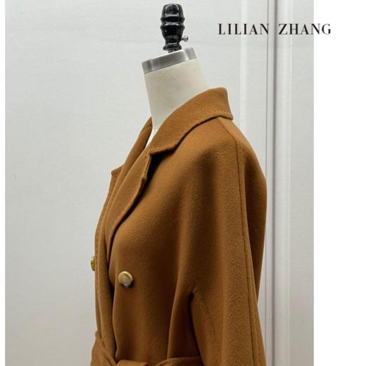 定制—秋冬琥珀流光—双面羊绒加厚中长款大衣、轻奢百搭外套1906318 商品图3