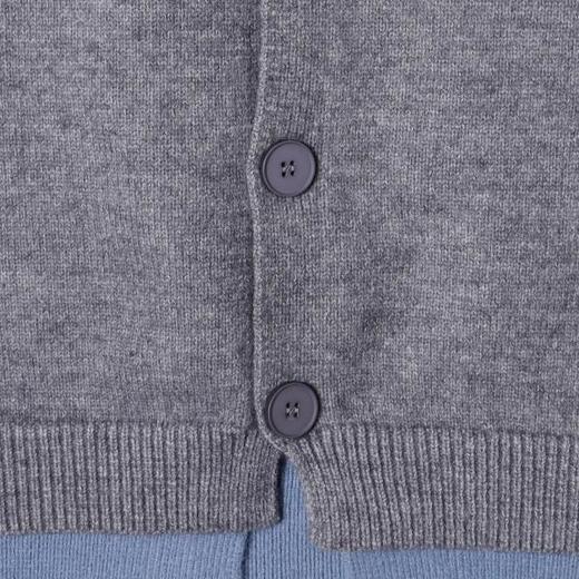 72111SDSA男士秋冬新款痞帅男装极简风撞色拼接假两件毛衣开衫针织衫 商品图3