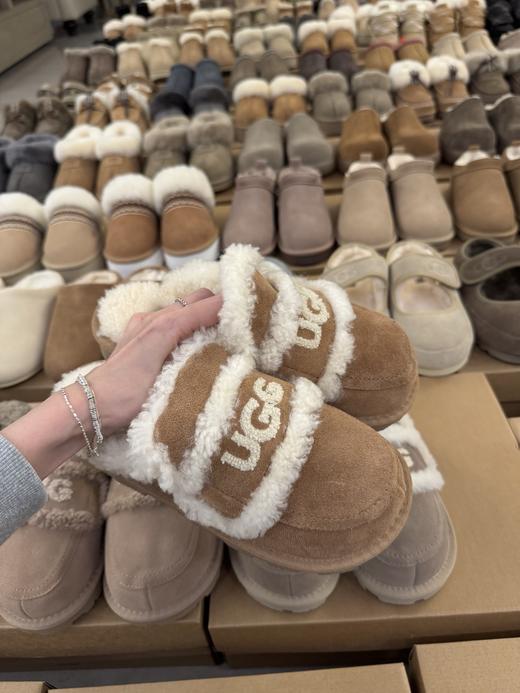 【女款】河南桑坡新款油叽叽刺绣拖鞋平底  羊皮毛一体雪地靴 拖鞋建议大一码 商品图4