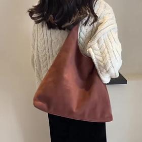 【GZ】无忧购【甄选】复古软面麂皮绒面包包女秋冬流行大容量单肩包水桶包SC0916（截单后3-5天发货）