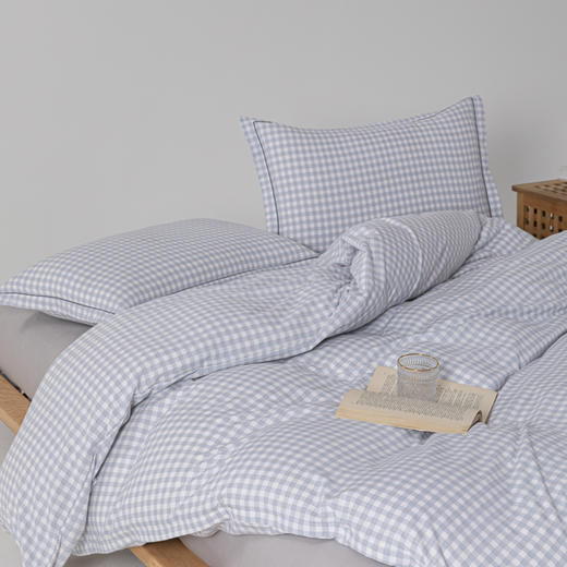 無印良品 A类优棉床上四件套蓝小格 MJ-T2024-0287 商品图4