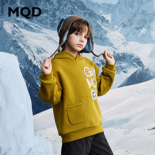 【MQD】童装男童连帽加绒卫衣秋冬新款儿童长袖内搭男大童打底 商品图1