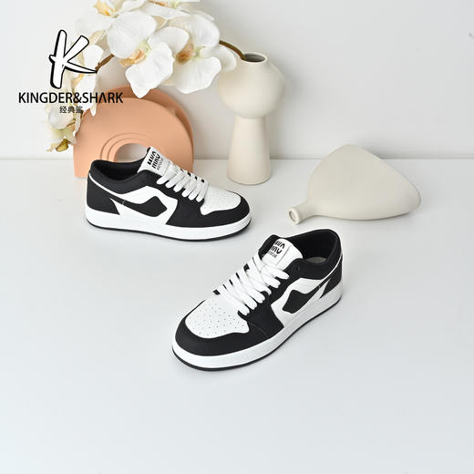 经典鲨2025年秋季专柜新品男士系带潮流拼色休闲鞋板鞋KF19-533031 商品图0