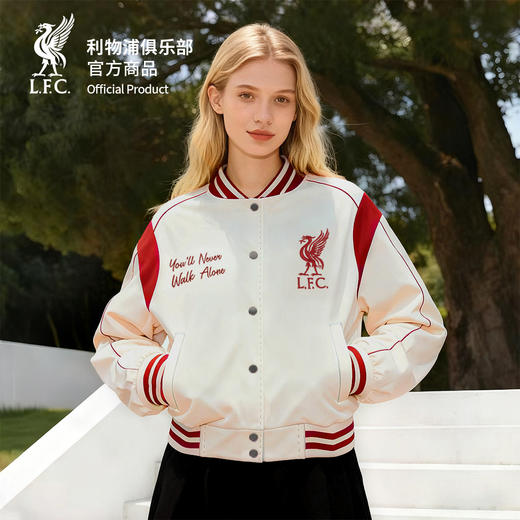 【官方正版】利物浦俱乐部 | 女士红白拼色夹克时尚潮流外套 商品图1