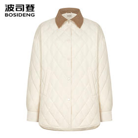 波司登轻薄羽绒服女2025新款时尚复古巴恩风衬衫领外套B250135334