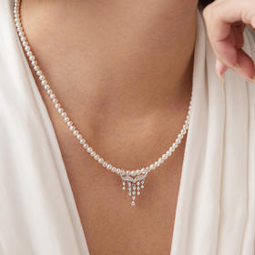 Manreya玛芮雅“柔珠漫舞”淡水珍珠银镀金项链|淡水珍珠，银镀金