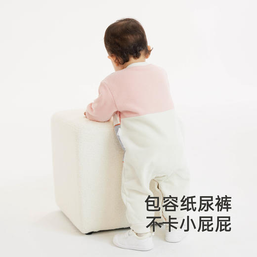 英氏婴儿灯芯绒连体衣保暖秋冬长袖男童女童不倒绒包屁衣 商品图2
