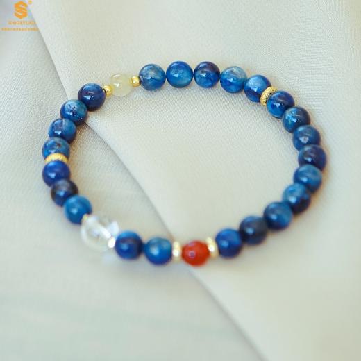 【品牌授权】【香港周六福】原创「淬辰」喜水丨新中式国风蓝晶石手串手链 商品图2