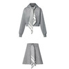 L-H 领巾灰色连帽卫衣/半裙 商品缩略图0