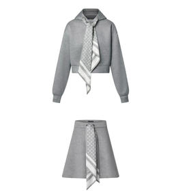 L-H 领巾灰色连帽卫衣/半裙