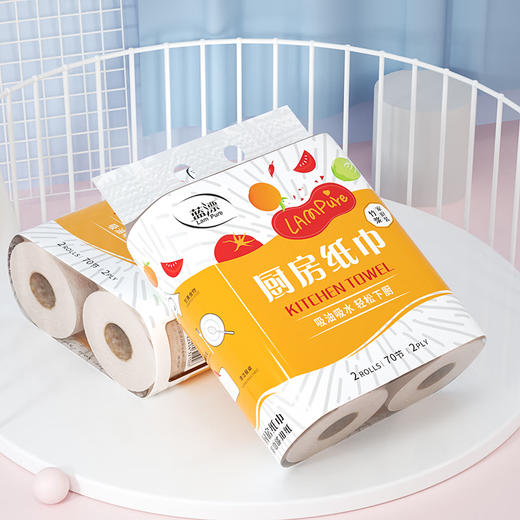 蓝漂 本色厨房卷纸70节2卷*2提 LP02T4J0T 商品图4