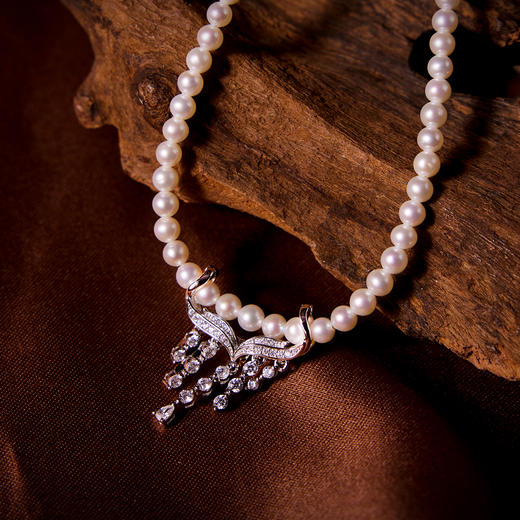 Manreya玛芮雅“柔珠漫舞”淡水珍珠银镀金项链|淡水珍珠，银镀金 商品图5