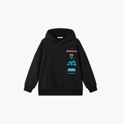 【MQD】冬季男大童学院风卡通加绒休闲连帽卫衣 商品图5