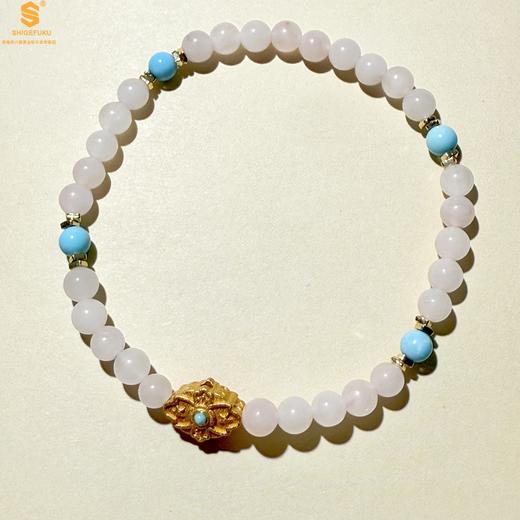 【品牌授权】【香港周六福】原创「芙宁」新中式国风粉水晶绿松石幸运桃花手链 商品图4