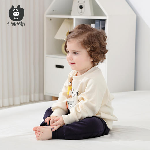 小猪大卫卫衣毛圈卡通圆领套装上衣男女宝外穿内搭90-120 商品图4