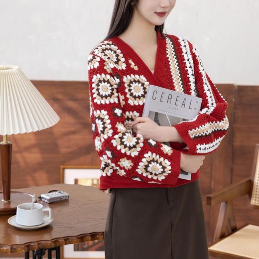 苏苏姐家起点拼花外套手工diy钩针编织4股牛奶棉毛线团材料包 商品图3