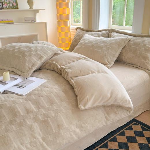 彼加曼 6D全消光皮草绒保暖四件套-奶咖200*230cm BGM-T2537 商品图2