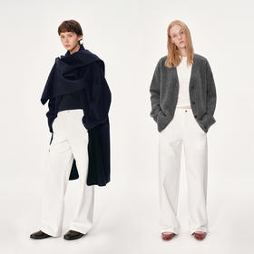 NUTH 白色拼接宽松显瘦直筒休闲裤女