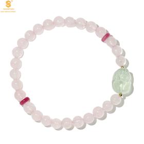 【品牌授权】【香港周六福】原创「芙灵」喜木火丨原创设计粉水晶绿萤石貔貅手串