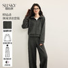 【10/15新品】熙世界轻运动灰色卫衣套装女士秋冬加绒连帽拉链开衫休闲裤两件套 商品缩略图0