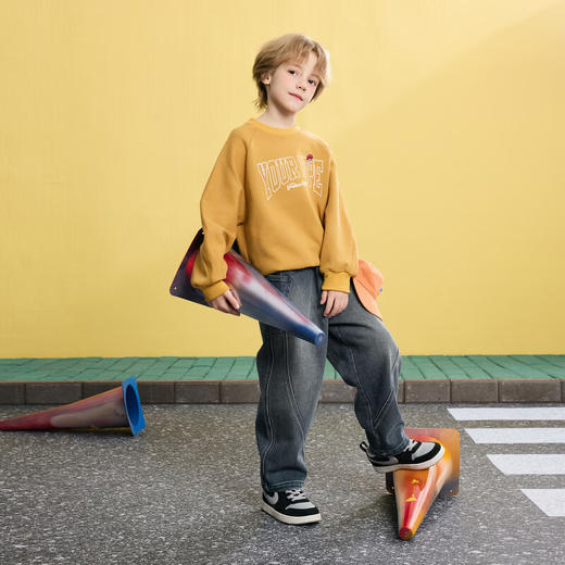 【MQD】男童春季中大童学院风百搭潮酷休闲牛仔裤 商品图3