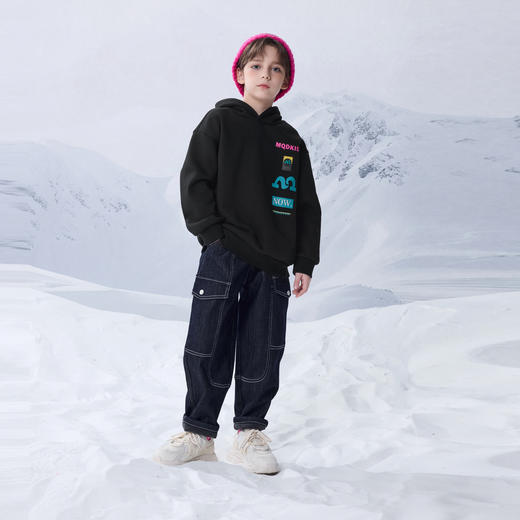 【MQD】童装儿童裤子秋冬款新款加绒加厚保暖百搭牛仔裤男童长裤 商品图3