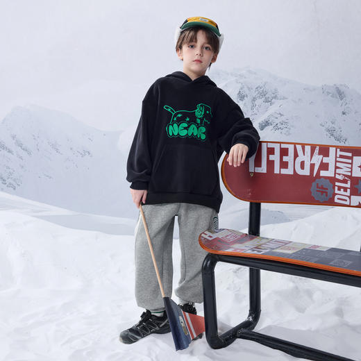 【MQD】童装男童连帽加绒卫衣秋冬新款儿童长袖内搭男大童打底 商品图3